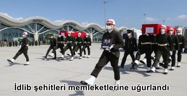 İdlib şehitleri memleketlerine uğurlandı
