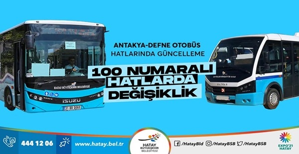 ANTAKYA-DEFNE OTOBÜS HATLARINDA GÜNCELLEME
