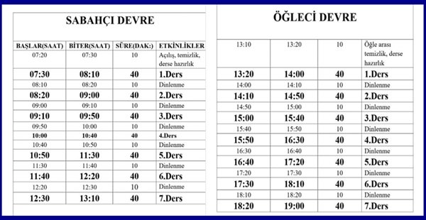 ÖĞRENCİLERİN OKULDAN ÇIKIŞ SAATİ 19:00 OLACAK!