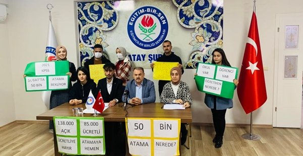 HATAY 50 BİN ÖĞRETMEN ATAMASI BASIN AÇIKLAMASI