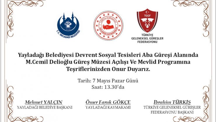 BAŞKAN YALÇIN’DAN MEVLİT PROGRAMINA DAVET