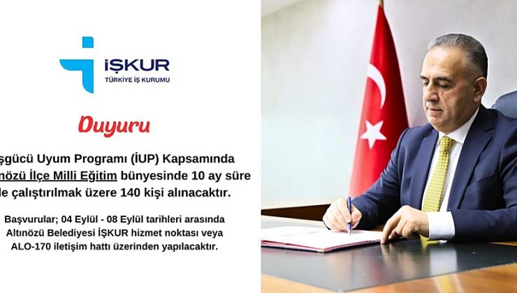 ALTINÖZÜ’NDE 140 PERSONEL ALINACAK