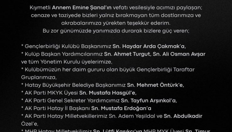 ŞANAL’dan ZİYARETÇİLERE TEŞEKKÜR